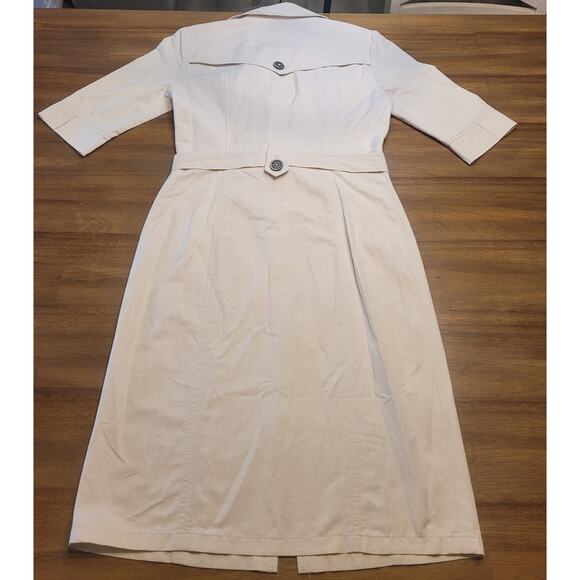 Yoana Baraschi Silk Blend Utility Midi Dress Khaki Size 6 Belted EUC - Picture 2 of 13